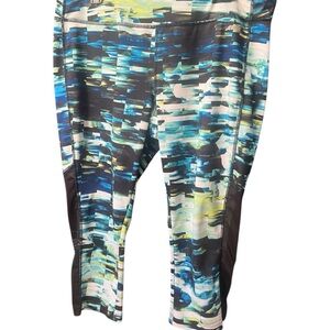 Avia Women's Athletic Shorts - Blue and Green Pattern